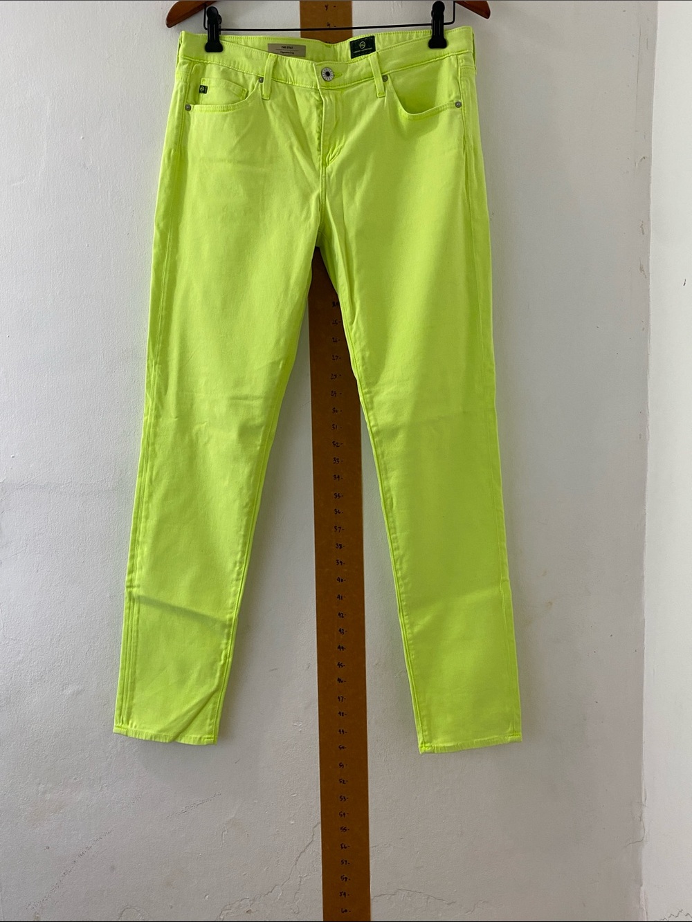 AG Adriano Goldschmied Bright Neon Yellow The Stilt Jeans